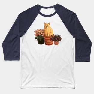 Flower Pot Cat Baseball T-Shirt